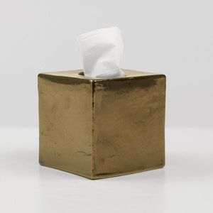 Ceramic gold tissue box Finley Pidgeon and Poodle